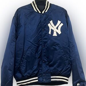 New York Yankees satin Starter bomber jacket 80s vintage diamond collection XL